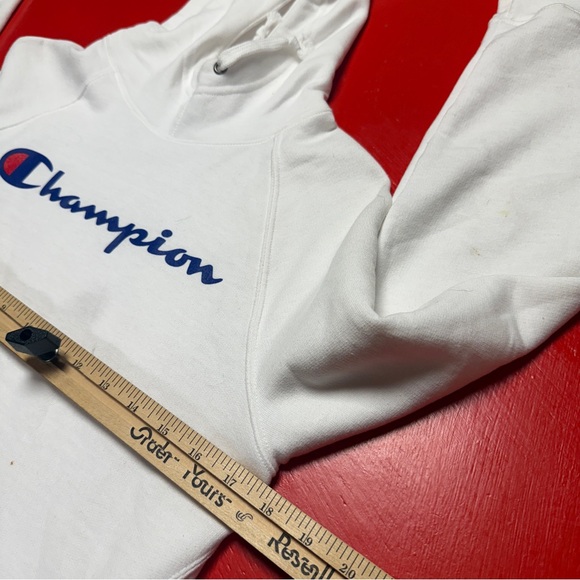 CHAMPION WHITE SWEATSHIRT HOODIE - Picture 4 of 5
